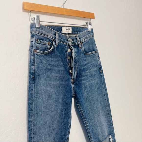 AGOLDE Nico Button Fly High Rise Slim 23 - Picture 2 of 9